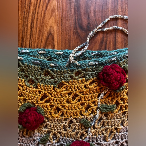 Handmade Crochet Roses Skirt Set - Picture 6 of 10